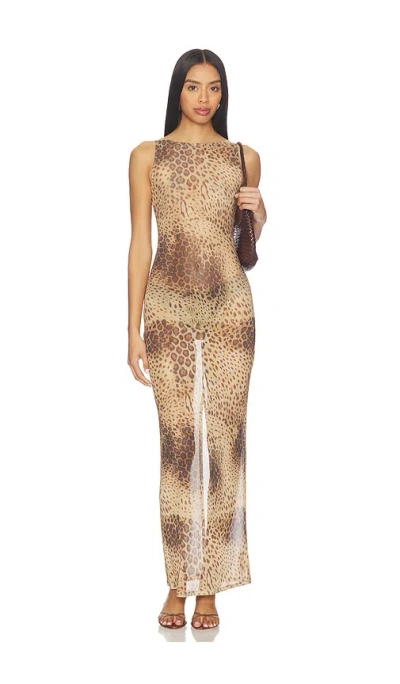 Superdown Ledger Maxi Dress In Animal Print