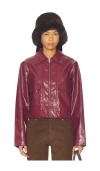 Superdown Leighton Faux Leather Jacket In Burgundy