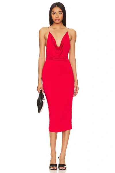 Superdown Leighton Midi Dress In Red