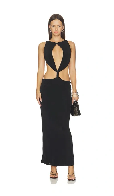 Superdown Lennin Open Back Maxi Dress In Black
