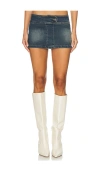 Superdown Liberty Micro Mini Skirt In 强力水洗