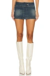 Superdown Liberty Micro Mini Skirt In Dark Wash