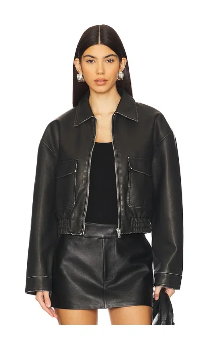 Superdown Lolo Faux Leather Jacket In Black