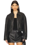Superdown Lolo Faux Leather Jacket In Black