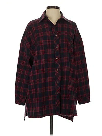 Pre-owned Superdown Long Sleeve Blouse In Burgundy