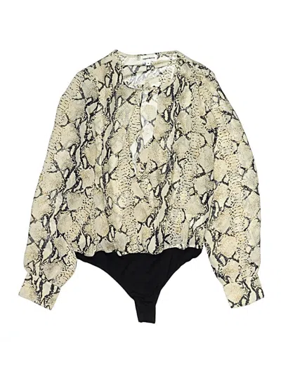 Pre-owned Superdown Long Sleeve Blouse In Gold