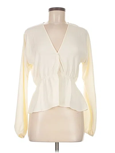 Pre-owned Superdown Long Sleeve Blouse In White