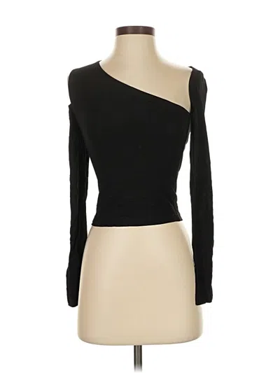 Pre-owned Superdown Long Sleeve Top Black One Shoulder Neckline Tops
