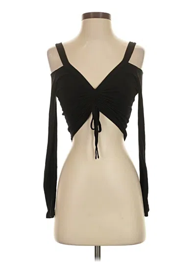 Pre-owned Superdown Long Sleeve Top Black Sweetheart Neckline Tops