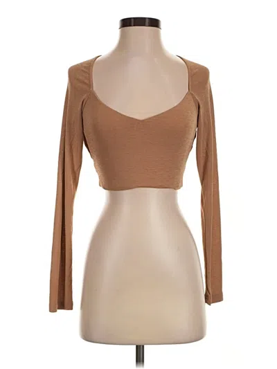Pre-owned Superdown Long Sleeve Top Brown Sweetheart Neckline Tops