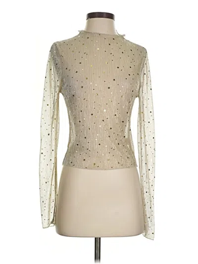 Pre-owned Superdown Long Sleeve Top Ivory Turtleneck Tops In White