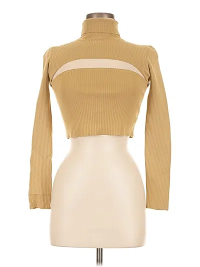 Pre-owned Superdown Long Sleeve Top Tan Turtleneck Tops