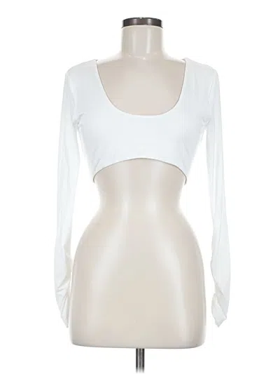 Pre-owned Superdown Long Sleeve Top White Sweetheart Neckline Tops
