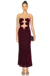 Superdown Luciana Maxi Dress In Wine
