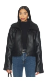 Superdown Lucinda Faux Leather Jacket In Black