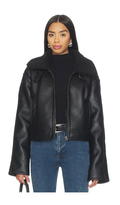 Superdown Lucinda Faux Leather Jacket In Black