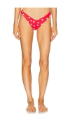 Superdown Lucy Bikini Bottom In Red Polka Dot