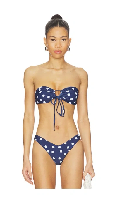 Superdown Lucy Bikini Top In Blue