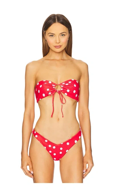 Superdown Lucy Bikini Top In Red