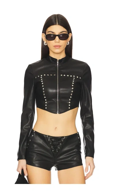Superdown Mada Crop Jacket In Black
