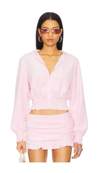 Superdown Mahina Terry Hoodie In Pink