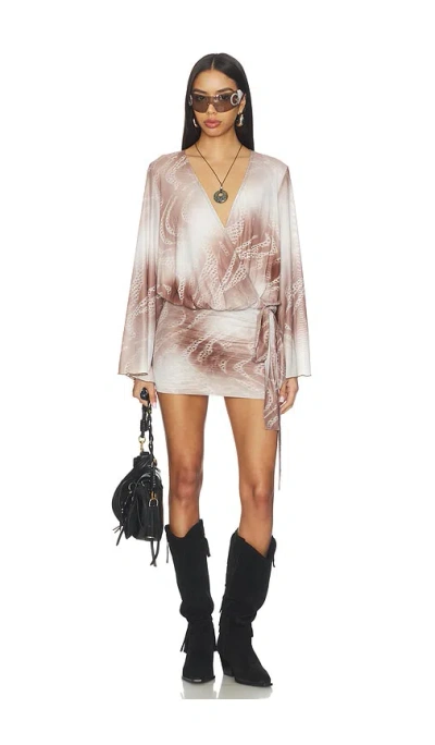 Superdown Maree Drape Mini Dress In Brown