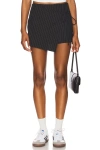 Superdown Margie Mini Skirt In Black Pinstripe