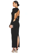 Superdown Margo Open Back Gown In Black