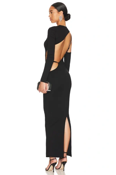 Superdown Margo Open Back Gown In Black