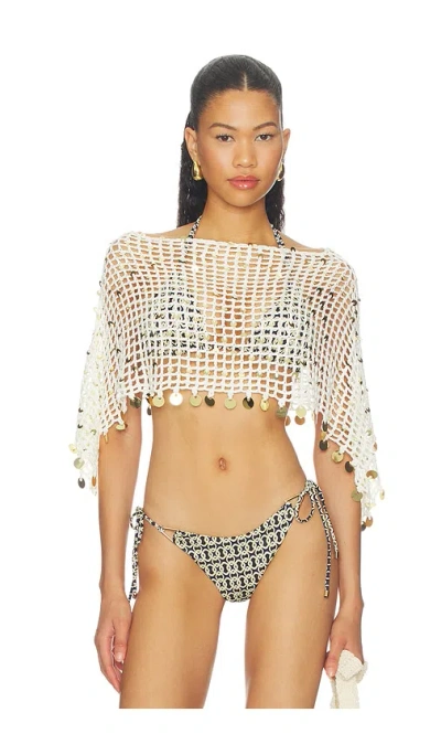 Superdown Maris Crochet Poncho In White