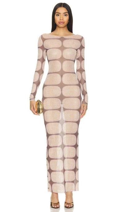 Superdown Maxikleid Amaya In Brown Multi