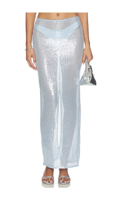 Superdown Melie Sequin Maxi Skirt In Blue