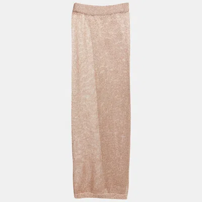 Pre-owned Superdown Metallic Crochet Knit Sheer Maxi Skirt M
