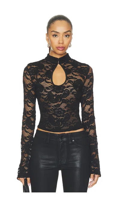 Superdown Micah Long Sleeve Top In Black