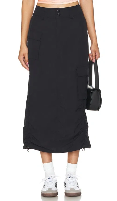 Superdown Mila Cargo Midi Skirt In Black