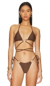 Superdown Milada O Ring Bikini Top In Brown