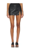 Superdown Miley Faux Leather Skort In Black