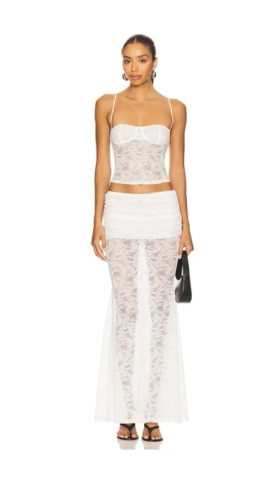 Superdown Mimi Maxi Skirt Set In White