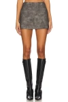 Superdown Minta Faux Leather Skirt In Distressed Grey