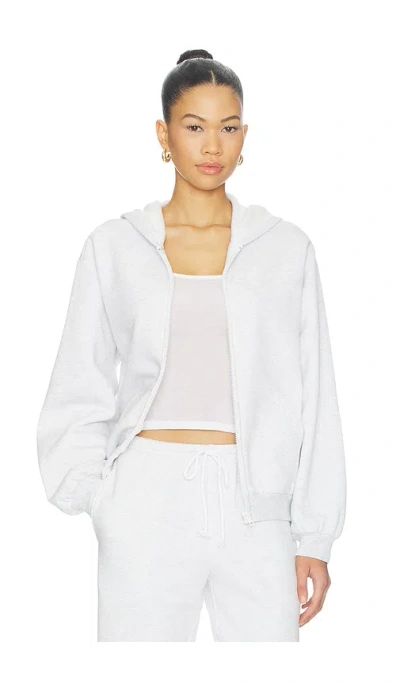 Superdown Minya Zip Up Hoodie In Light Heather Grey
