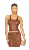 Superdown Miranda Knit Top In Brown