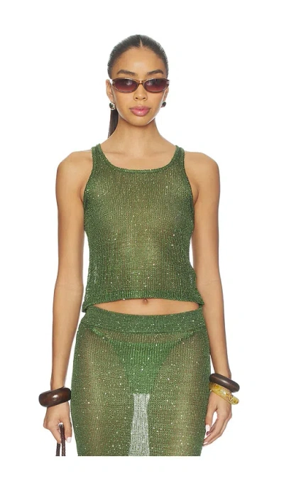 Superdown Miranda Knit Top In Green