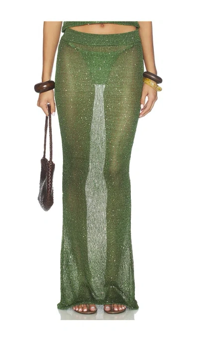 Superdown Miranda Maxi Skirt In Green