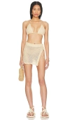 Superdown Monae Crochet Skirt Set In Nude