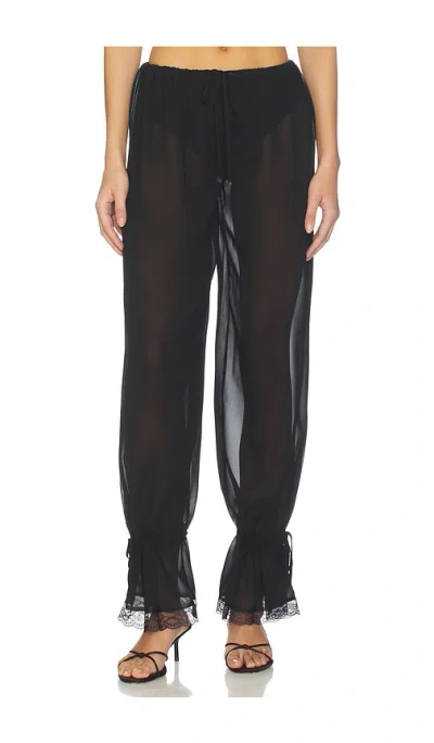 Superdown Nara Sheer Balloon Pant In Black