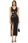 Superdown Nelly Sheer Maxi Dress In Black