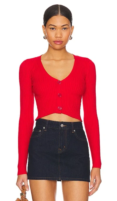 Superdown Nichole Cropped Sweater In Red