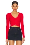 Superdown Nichole Cropped Sweater In Red