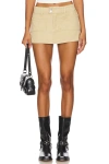 Superdown Nicky Low Rise Skirt In Khaki