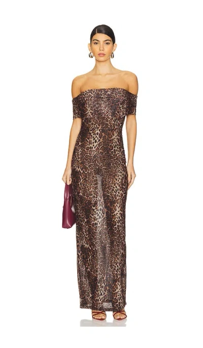 Superdown Niko Maxi Dress In Brown